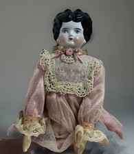 Antique 1860-1890 18 Inch German China Head Doll In Original Gown