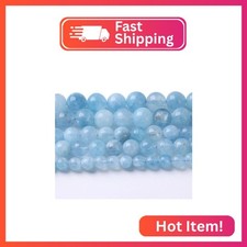60PCS 6mm Natural Aquamarine Jade Beads Round Loose Spacer Stone Beads for Jewel