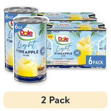  2 pack  6 Cans Dole Light Pineapple Juice Drink, 6 fl oz Can..