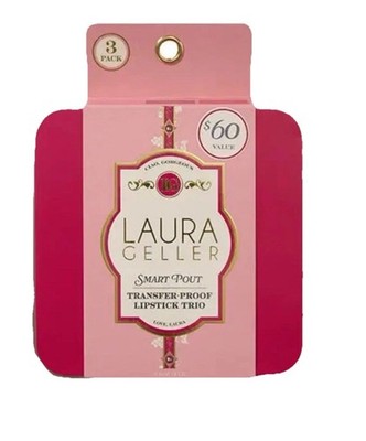 Laura Geller NIB 3pc Smart Pout Transfer Proof Lipstick Or Oils-Full Sz Value$60