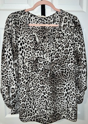 Ee:some Women's Cheetah Print Blouse Size L