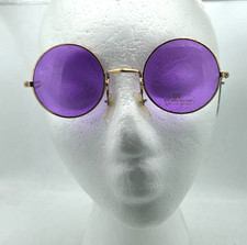 Vintage "John Lennon" Purple Circle Round HippieRetro Sunglasses 1980s NOS China