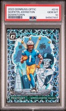 2023 Donruss Optic #D-16 Quentin Johnston RC Rookie Downtown PSA 10