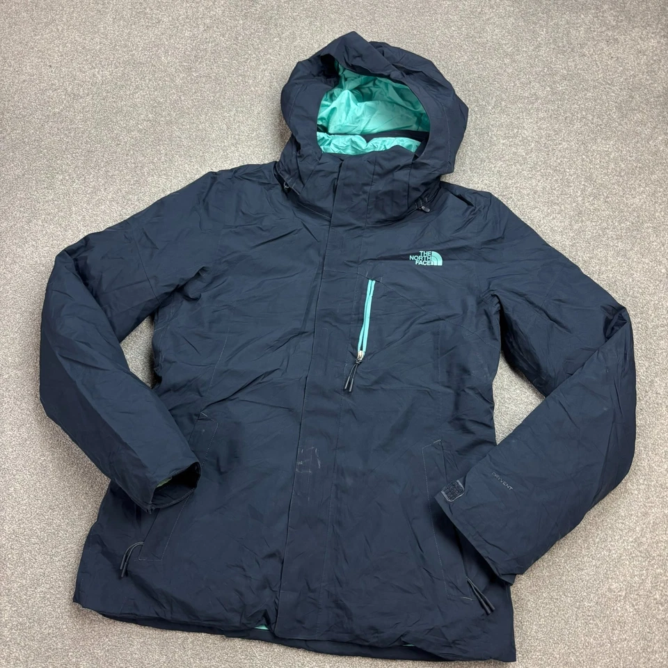 North Face Jacket Womens Medium Blue 3-In-1 Dryvent Lined Hood Rain Coat Lady* - Image 2 of 4