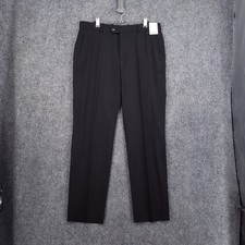 NEW Nordstrom Rack Dress Pants Mens 33x32 Black Slim Fit Flat Front Trouser