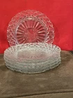 HOCKING GLASS CO. WATERFORD CLEAR CRYSTAL 7-1/8" DIAMETER SET OF 6 SALAD PLATES!