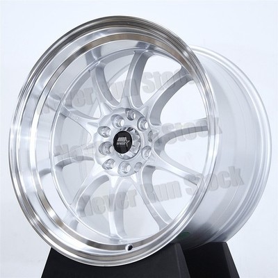 MST MT-11 17x9 5x100/114.3 20 OFFSET SILVER 10 SPOKES MACHINE LIP SPORT 4 WHEELS