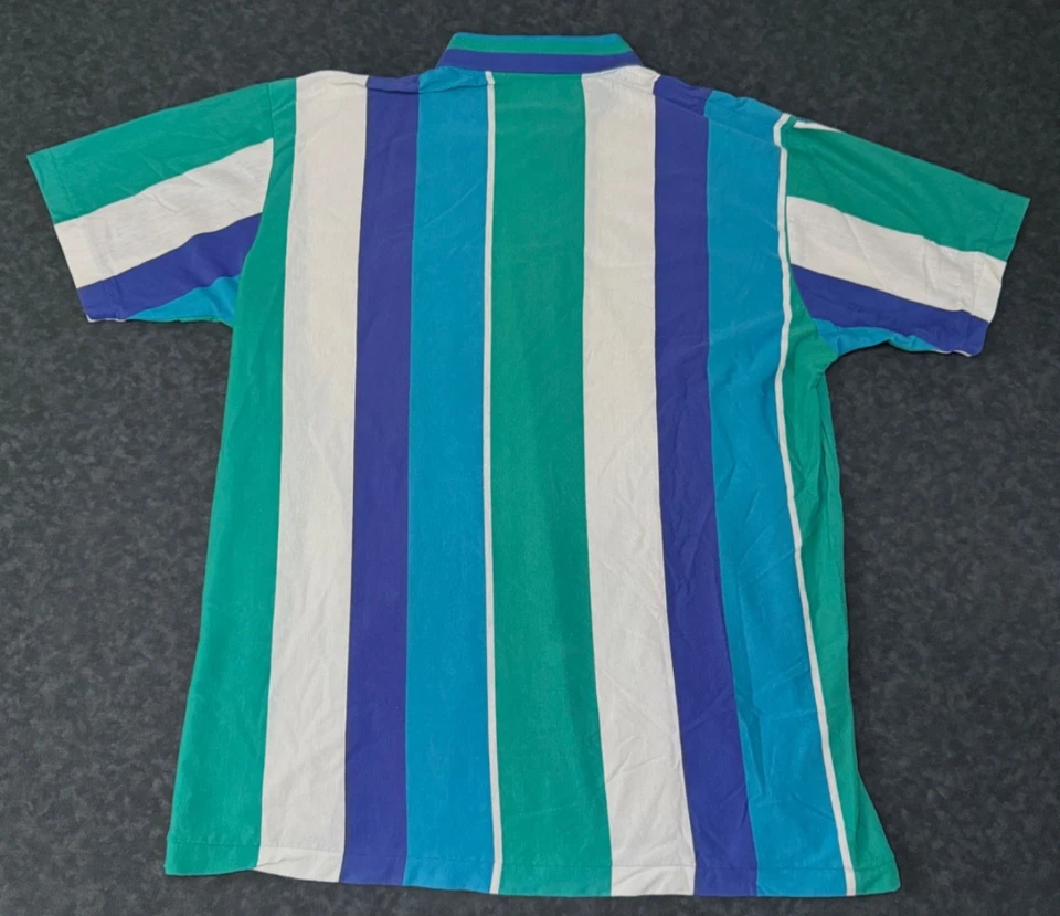 Винтажная пуританская классическая многоцветная полосатая рубашка-поло размер XL - Изображение 4 из 4