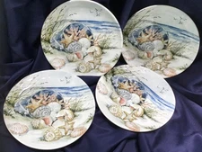 4 CERTIFIED INTERNATIONAL COASTAL LANDSCAPE dinner plates stoneware BEACH new 🐚