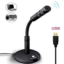 USB Desktop Microphone 3.5mm Omnidirectional PC Laptop Computer Mic for Computer