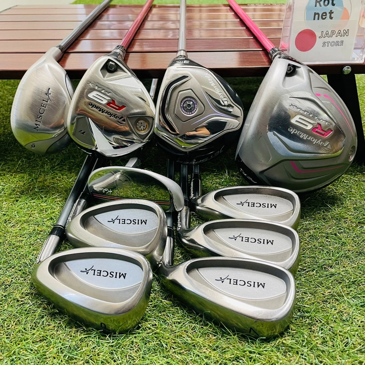 TaylorMade Ladies Golf Club Set R9 Driver 5w JetSpeed 3w Miscela 6hy Iron 7-9PS