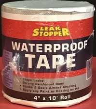 LEAK STOPPER WATERPROOF TAPE 4 IN X 10 FT ROLL NEW SEALED IN PACKAGE