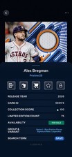 Alex Bregman Digital Bunt Pristine Blue Pieces Signature Relic Legendary /75