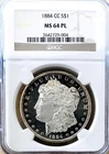 1884 CC MORGAN NGC MS64PL! MOST UNREAL PL EVER! EASILY LOOKS 65DMPL! NR #64653
