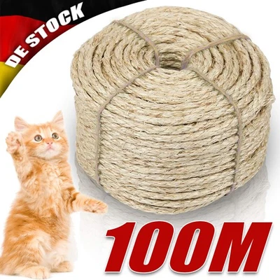 MARKENLOS Sisalseil für Kratzbäume Kratzbaumseil Katzenseil Sisal Schnur Leine Natur 100M