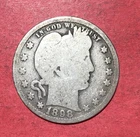1898 US Barber SILVER Quarter "Philadelphia" Mint! Old US Coin!