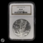 1989 American Silver Eagle NGC MS69 Brown Label -E356