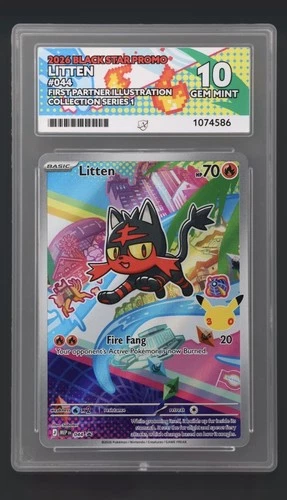 Pokemon First Partner Illustration Series 1 MEP 044 Litten Black Star Ace 10