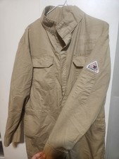 Bulwark Flame Resistant Khaki Coveralls 88 Cotton 12 Nylon CLB2XKH6
