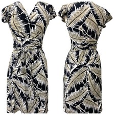 Ann Taylor True Wrap Dress V Neck, Flattering, Self Tie Belt, Flutter Cap Sleeve