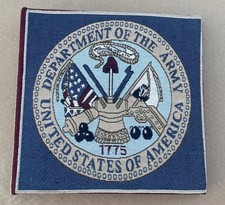 US Army Memory Album Scrapbook Embroidered Emblem On Front And Back