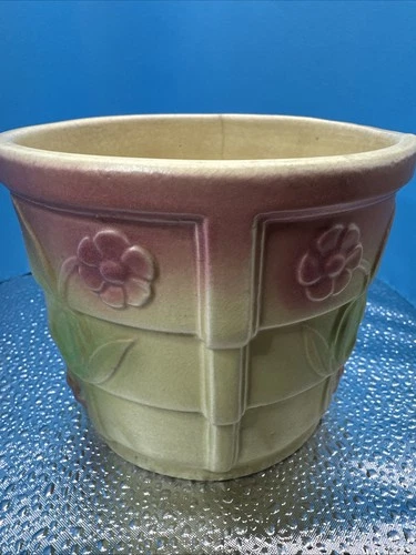 Vintage Hull Pottery Planter Pastel 1631 Yellow Pink Green 4.25” T