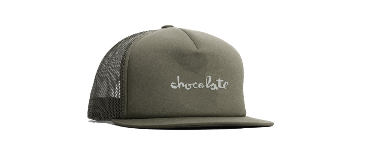 Chunk Logo Olive Green Mesh Trucker Snapback Hat