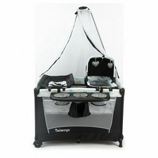 Portable Baby Crib, Splicing Function Playard with Changing Table