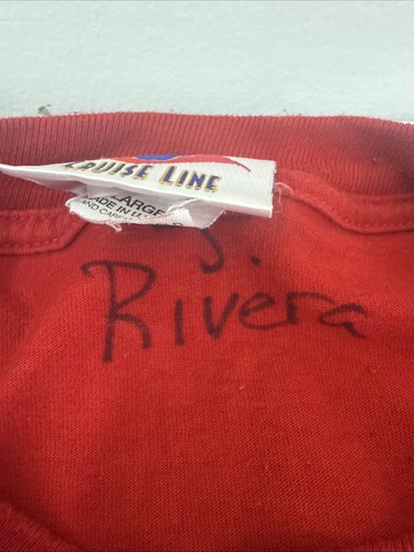 T-shirt Disney Cruise Line rossa vintage 1998 taglia XL stampa a sbuffo. - Foto 7 di 8
