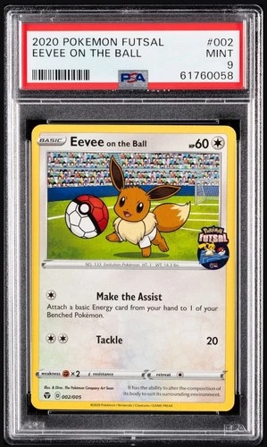 2020 Pokemon Futsal Promo Eevee On the Ball Card #002 PSA 9 Mint Soccer