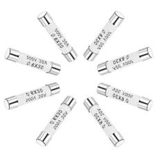Ceramic Cartridge Fuses 30A 500V 6x30mm Fast Blow for Energy Saving Lamp 8pcs