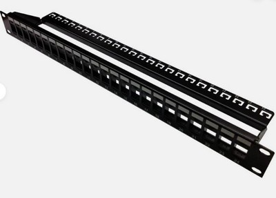 24-Port Blank Patch Panel Plate Cat6 RJ45 19'' Rack Mount 1U