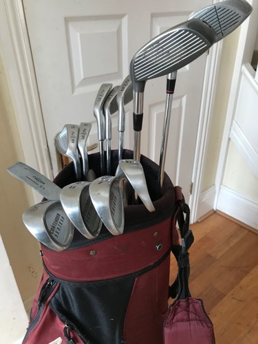 Mens Full Set Of 13 Golf Clubs Woods Irons Fazer + TaylorMade + Bag Right Handed - Picture 20 of 23