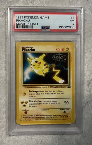 1999 POKEMON GAME MOVIE PROMO #4 PIKACHU PSA 7