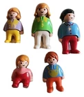Vintage 1990 Geobra Playmobil 123 Figures Lot Of 5 Mom Dad Sister Brother Baby