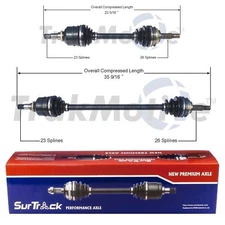 SurTrack Pair Set of 2 Front CV Axle Shafts For Nova Prizm Corolla