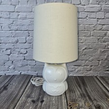 Owl Table Lamp With Shade Gray Ceramic