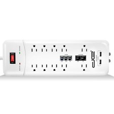 10 Outlet Surge Protector, 15FT, White