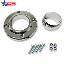 Chrome Steering Column Floor Mount For 2" Columns Swivel SBC BBC 350 Universal