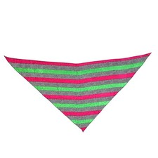 Vintage Striped Polka Dot Scarf 1980s Triangle Ascot Black/White/Pink/Green