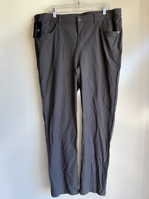 NWT Hart Schaffner Marx Men's Gray 5-Pocket Tech Golf Flat Front Pants Sz40x32