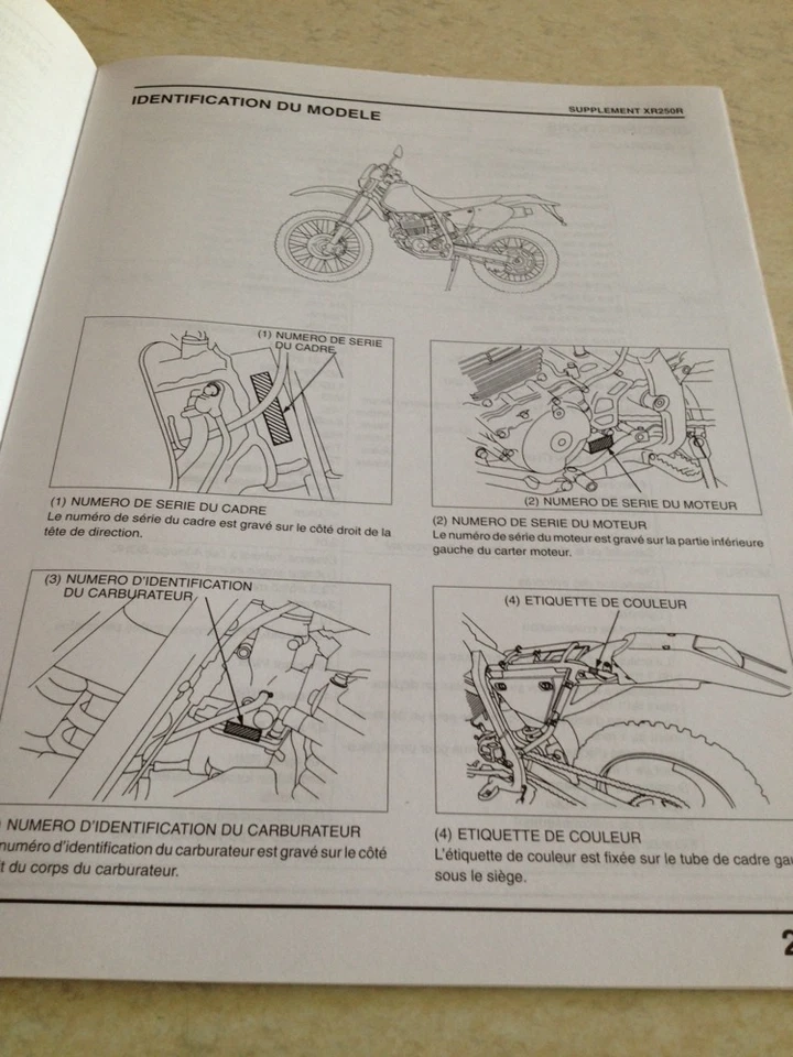 Suplemento Manual Taller Honda XR250R XR250 R XR 250 Y Manual De Taller Ed. 99 - Imagen 3 de 4