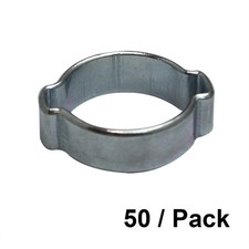 50/PK 15-18 mm Zinc Plated Double Ear Steel Automotive/Hand Tool Hose Clamp