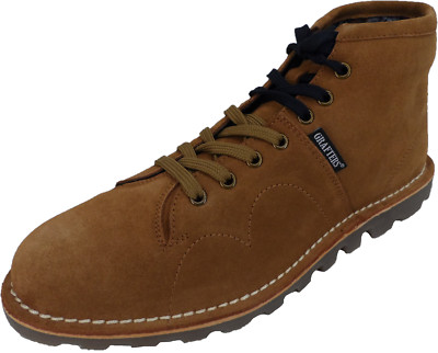 Herren Klassisch Retro Echt Wildleder Hellbraun Leder Affe Stiefel...