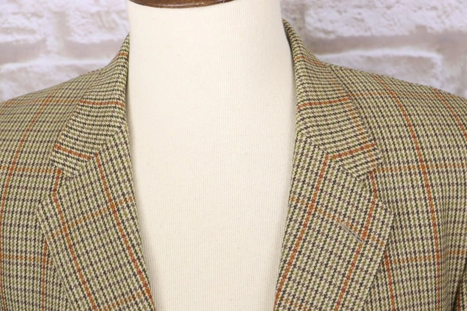 Blazer Abrigo Deportivo Vintage GIEVES & HAWKES Marrón Cuadros Lana Talla 44/112 cm Foto 4 de 4