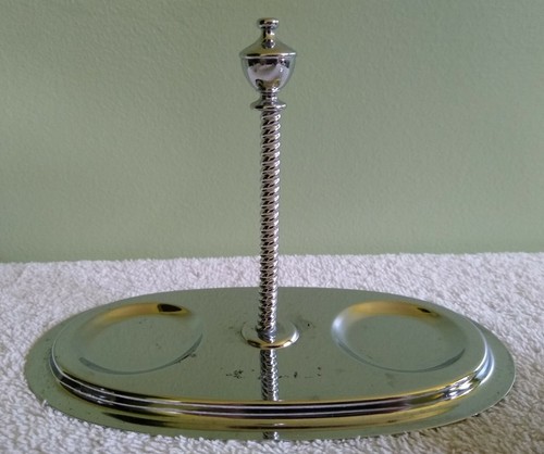 Vintage Chrome Metal Condiment Server Jelly Jar Set - Bild 3 von 4