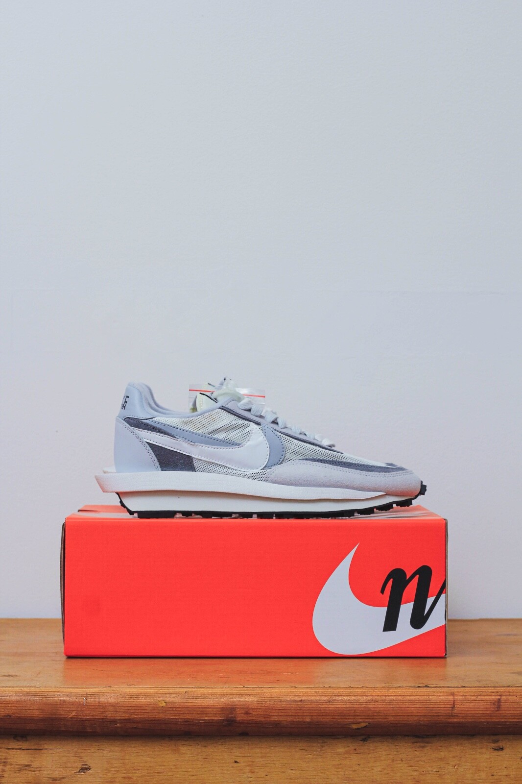 SACAI X NIKE Sneakers Nike x Sacai LdWaffle "Bianco Grigio" (UK8) Made In Italy DSWT nuove con scatola