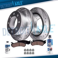 Front Drilled Slotted Rotors Ceramic Brake Pads Kit For Dodge Ram 2500 3500 1500