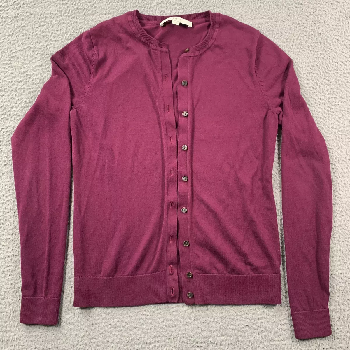 Ann Taylor Loft Sweater Extra Small Purple Cardigan Lightweight