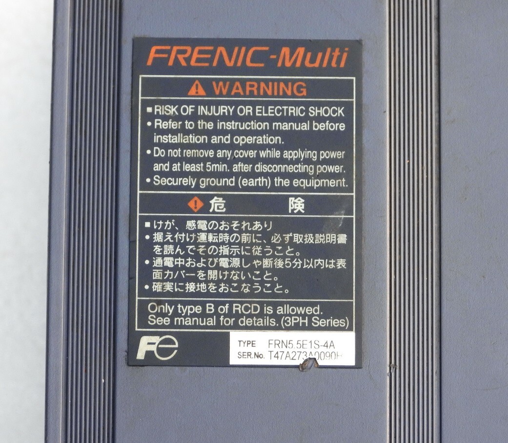 FUJI ELECTRIC FRENIC-MULTI INVERTER AC DRIVE TYPE FRN5.5E1S-4A 3PH